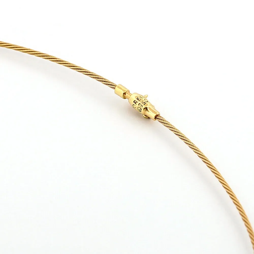 Paul Morelli 18k Yellow Gold Single Unity Necklace With 5 Diamonds - Picture 5 of 6